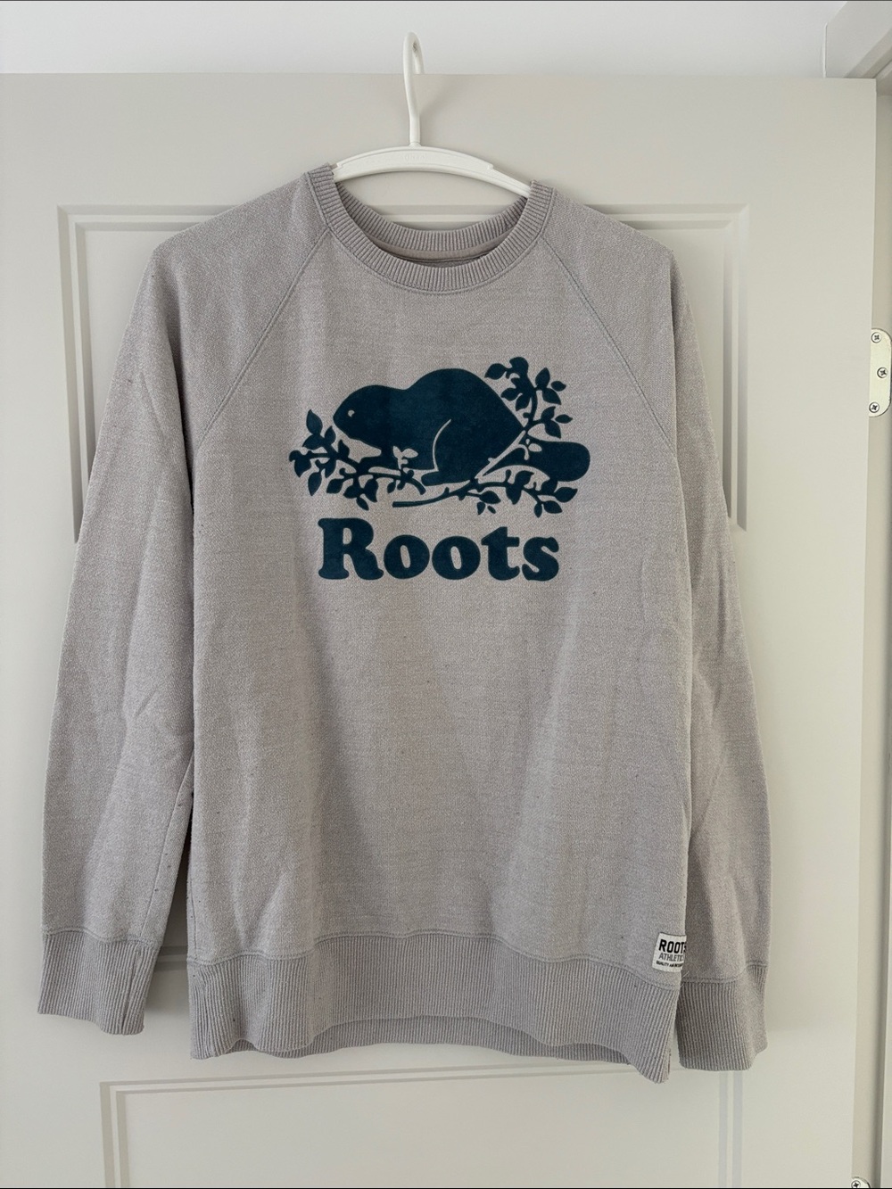 Roots Light Gray Women's Crew Neck Sweater